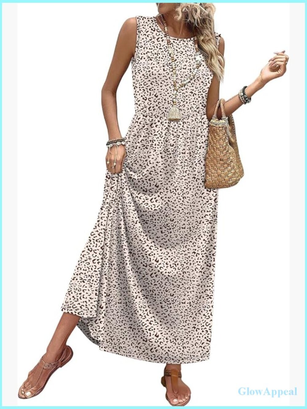 Maxi Dress Long Flowy A-Line Sleeveless Sundress with Pockets - Picture 1 of 5